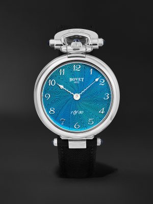 Monsieur BOVET Limited Edition Hand-Wound 43mm Titanium and Canvas Watch, Ref. No. AI43032 Monsieur BOVET Limited Edition Hand-Wound 43mm Titanium and Canvas Watch, Ref. No. AI43032