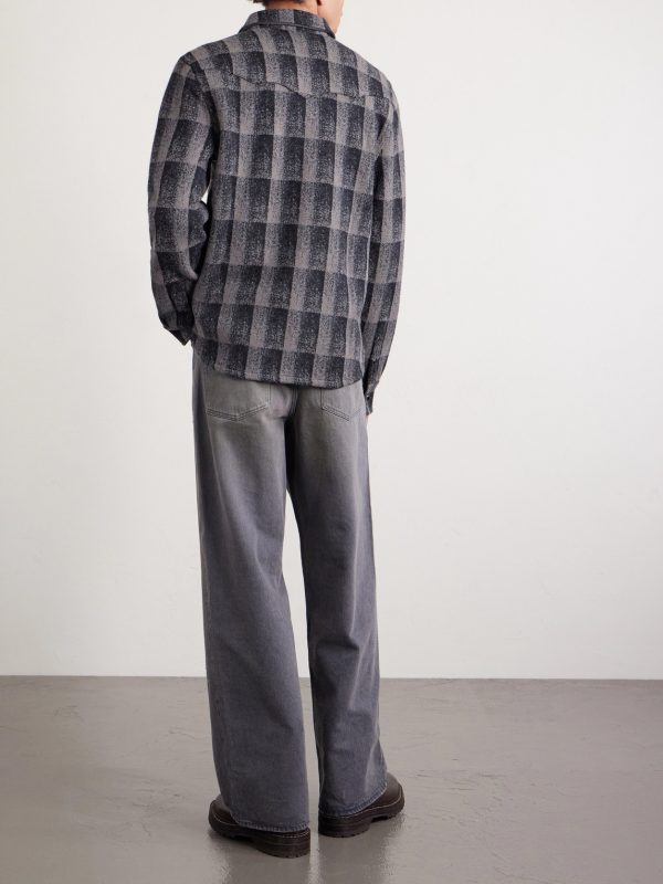 Checked Wool and Cashmere-Blend Overshirt - BK Checked Wool and Cashmere-Blend Overshirt - BK