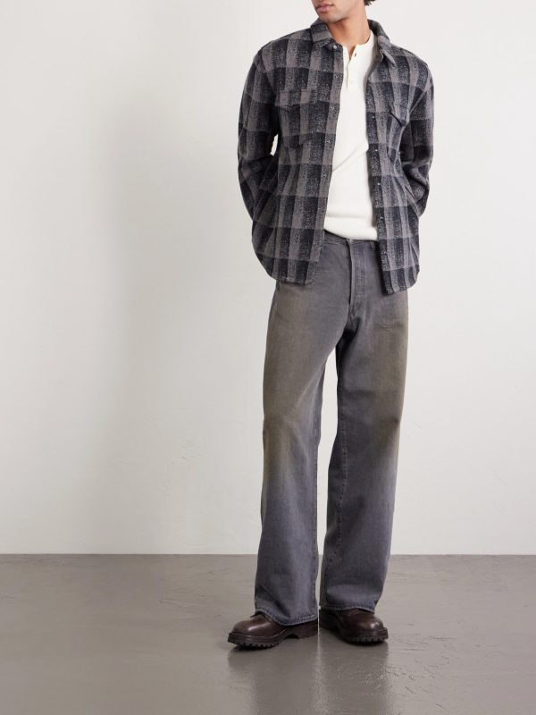 Checked Wool and Cashmere-Blend Overshirt - OU Checked Wool and Cashmere-Blend Overshirt - OU