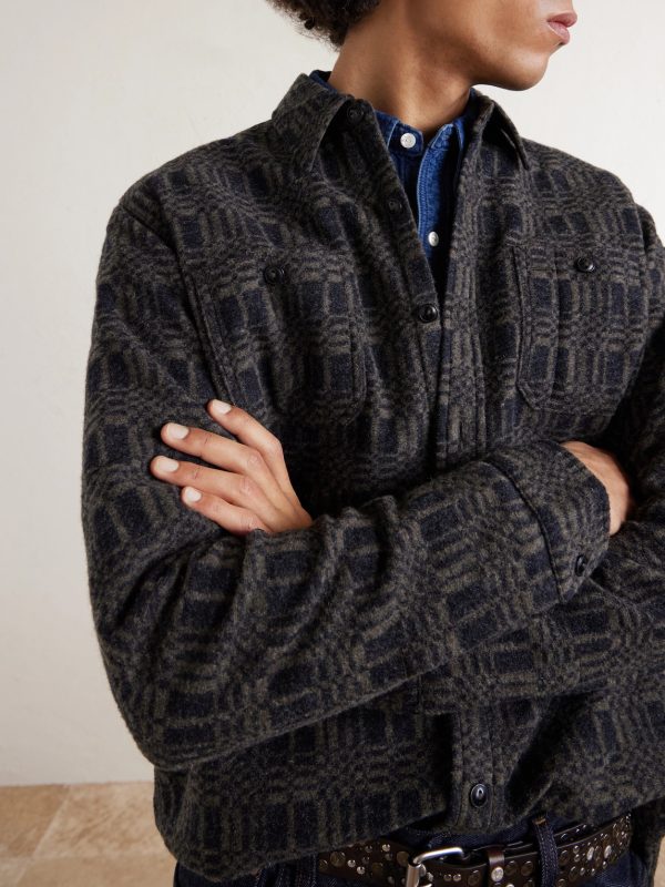 Wool-Blend Jacquard Overshirt - CU Wool-Blend Jacquard Overshirt - CU