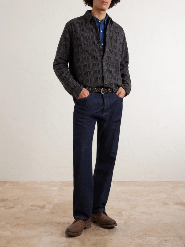 Wool-Blend Jacquard Overshirt - OU Wool-Blend Jacquard Overshirt - OU