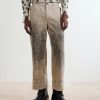 Straight-Leg Distressed Cotton and Linen-Blend Trousers - FR Straight-Leg Distressed Cotton and Linen-Blend Trousers - FR