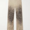 Straight-Leg Distressed Cotton and Linen-Blend Trousers Straight-Leg Distressed Cotton and Linen-Blend Trousers