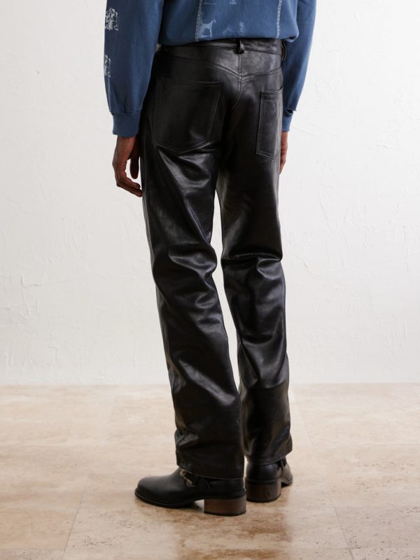 Tommy Tonsil Straight-Leg Leather Trousers - BK