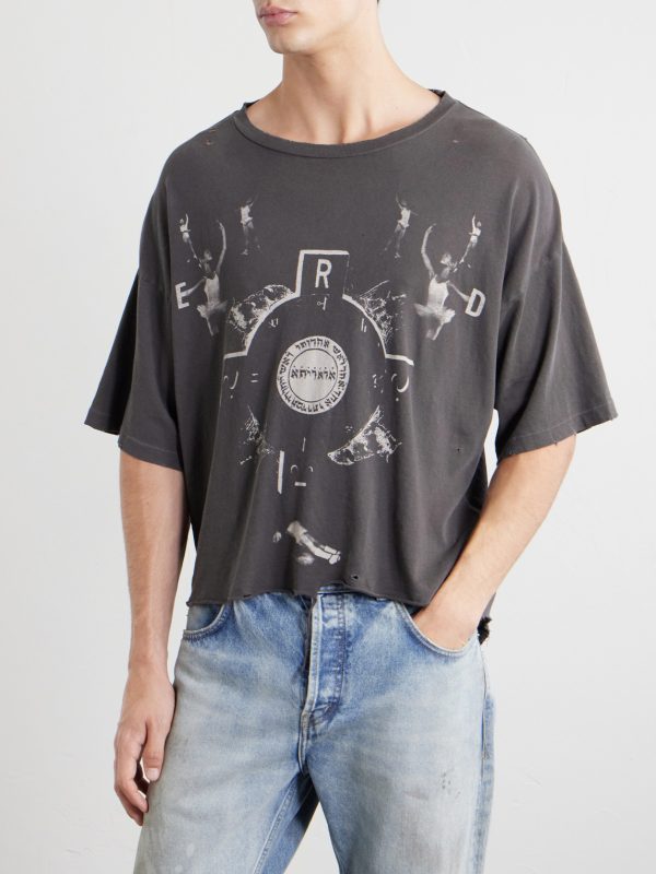 Bed Of Nails Distressed Printed Cotton-Jersey T-Shirt - FR Bed Of Nails Distressed Printed Cotton-Jersey T-Shirt - FR