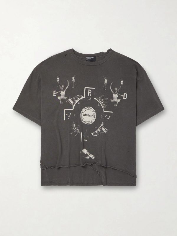 Bed Of Nails Distressed Printed Cotton-Jersey T-Shirt Bed Of Nails Distressed Printed Cotton-Jersey T-Shirt