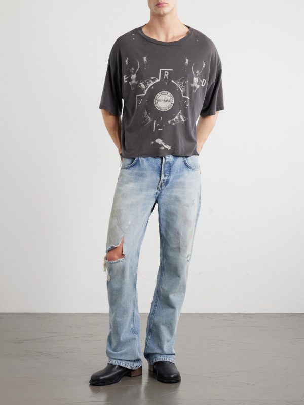 Bed Of Nails Distressed Printed Cotton-Jersey T-Shirt - OU Bed Of Nails Distressed Printed Cotton-Jersey T-Shirt - OU