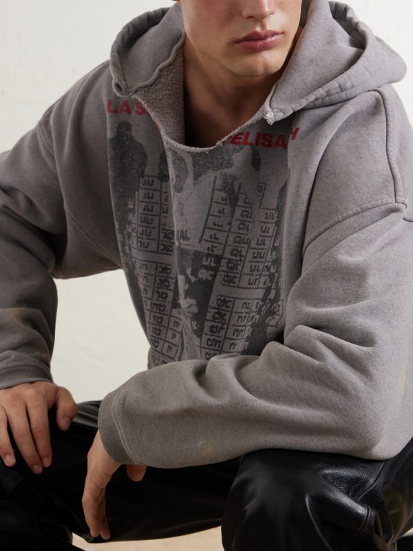 Photo D’Elisabeth Distressed Printed Cotton-Jersey Hoodie - CU Photo D’Elisabeth Distressed Printed Cotton-Jersey Hoodie - CU