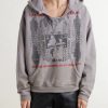 Photo D’Elisabeth Distressed Printed Cotton-Jersey Hoodie - FR Photo D’Elisabeth Distressed Printed Cotton-Jersey Hoodie - FR