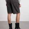 Straight-Leg Distressed Cotton and Linen-Blend Twill Shorts - BK Straight-Leg Distressed Cotton and Linen-Blend Twill Shorts - BK