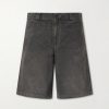 Straight-Leg Distressed Cotton and Linen-Blend Twill Shorts Straight-Leg Distressed Cotton and Linen-Blend Twill Shorts