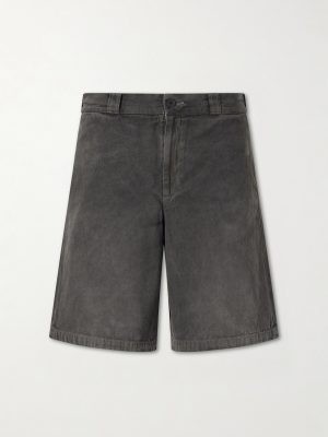 Straight-Leg Distressed Cotton and Linen-Blend Twill Shorts Straight-Leg Distressed Cotton and Linen-Blend Twill Shorts