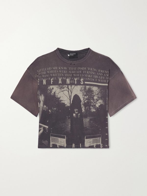 Jeremy Distressed Printed Cotton-Jersey T-Shirt Jeremy Distressed Printed Cotton-Jersey T-Shirt