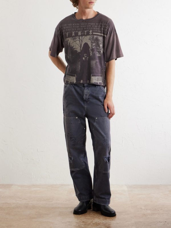 Jeremy Distressed Printed Cotton-Jersey T-Shirt - OU Jeremy Distressed Printed Cotton-Jersey T-Shirt - OU