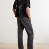Antique Work Straight-Leg Distressed Cotton Trousers - BK