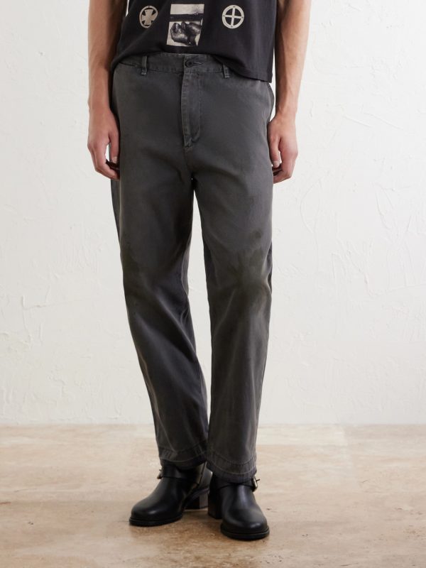 Antique Work Straight-Leg Distressed Cotton Trousers - FR