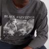 Black Paintings Distressed Printed Cotton-Jersey T-Shirt - E1 Black Paintings Distressed Printed Cotton-Jersey T-Shirt - E1