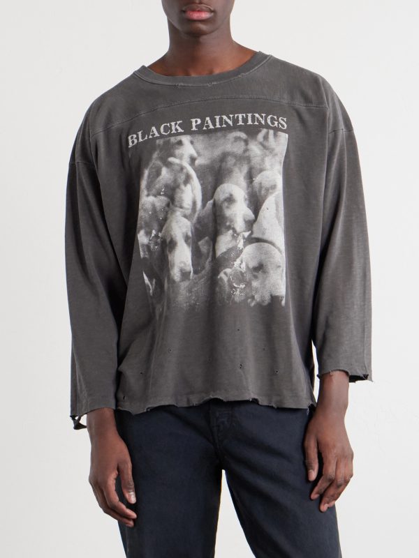 Black Paintings Distressed Printed Cotton-Jersey T-Shirt - FR Black Paintings Distressed Printed Cotton-Jersey T-Shirt - FR