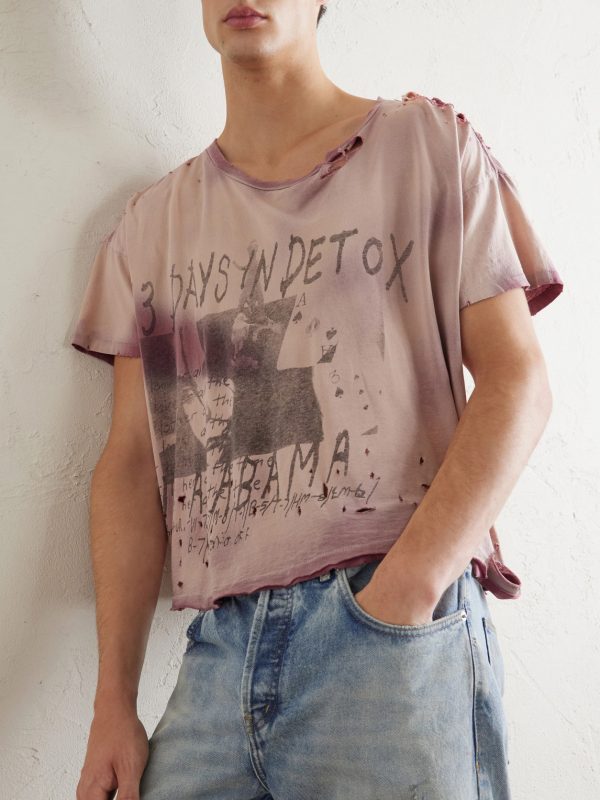 13 Day in Detox Distressed Printed Cotton-Jersey T-Shirt - CU