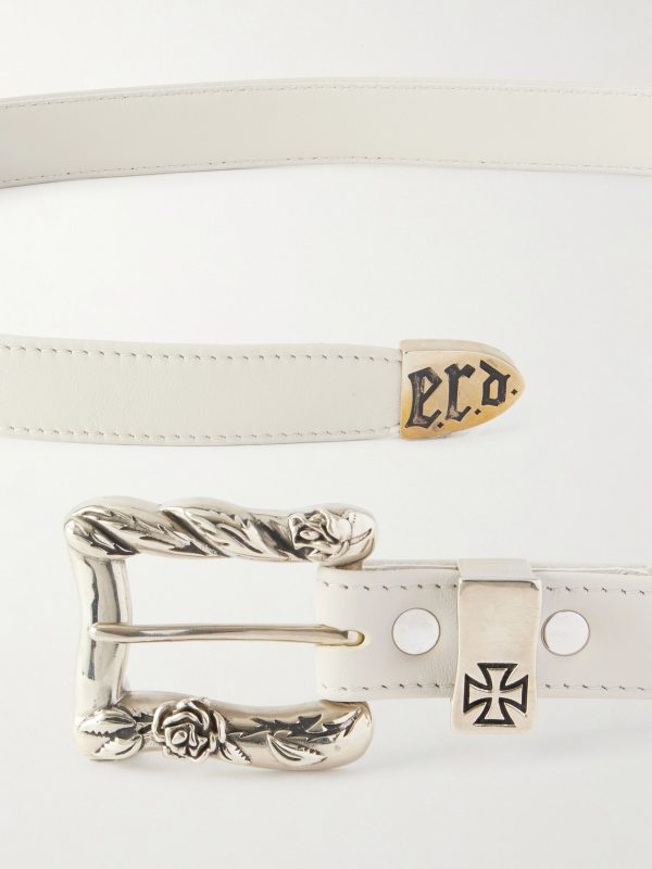 2cm Logo-Engraved Leather Belt - E1 2cm Logo-Engraved Leather Belt - E1