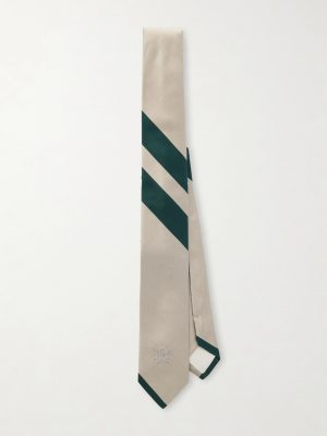 7cm Foxhole Logo-Embroidered Silk-Shantung Tie 7cm Foxhole Logo-Embroidered Silk-Shantung Tie