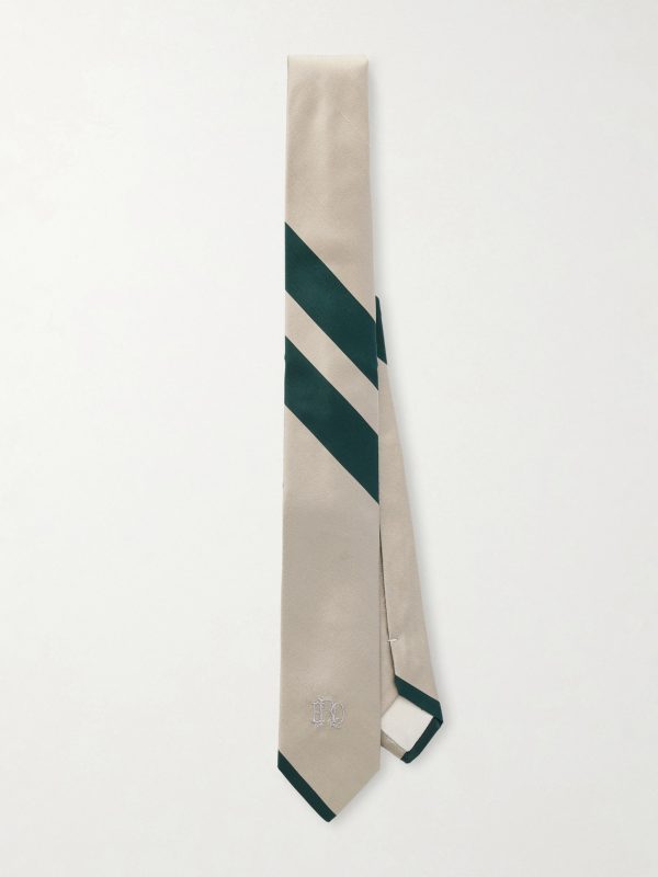 7cm Foxhole Logo-Embroidered Silk-Shantung Tie 7cm Foxhole Logo-Embroidered Silk-Shantung Tie