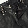 Moto Fly Straight-Leg Embellished Leather Trousers - E1 Moto Fly Straight-Leg Embellished Leather Trousers - E1