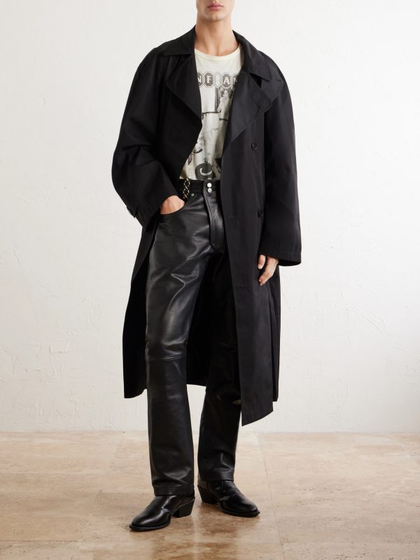 Moto Fly Straight-Leg Embellished Leather Trousers - OU Moto Fly Straight-Leg Embellished Leather Trousers - OU