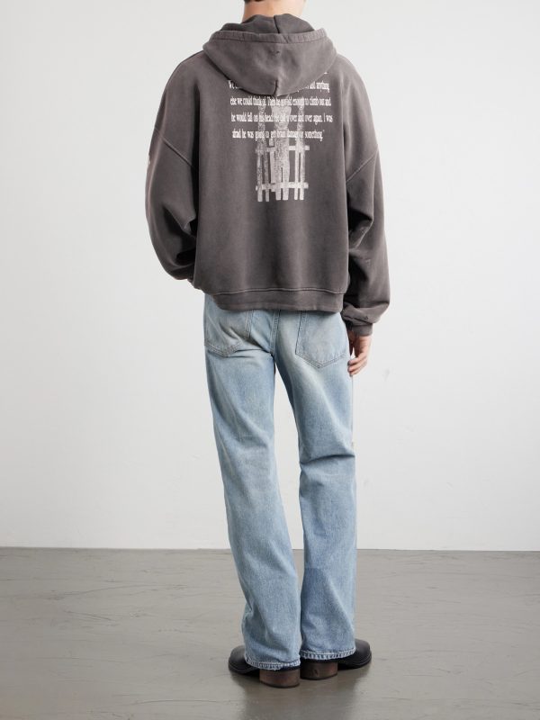 Head Against The Bars Distressed Printed Cotton-Jersey Hoodie - BK