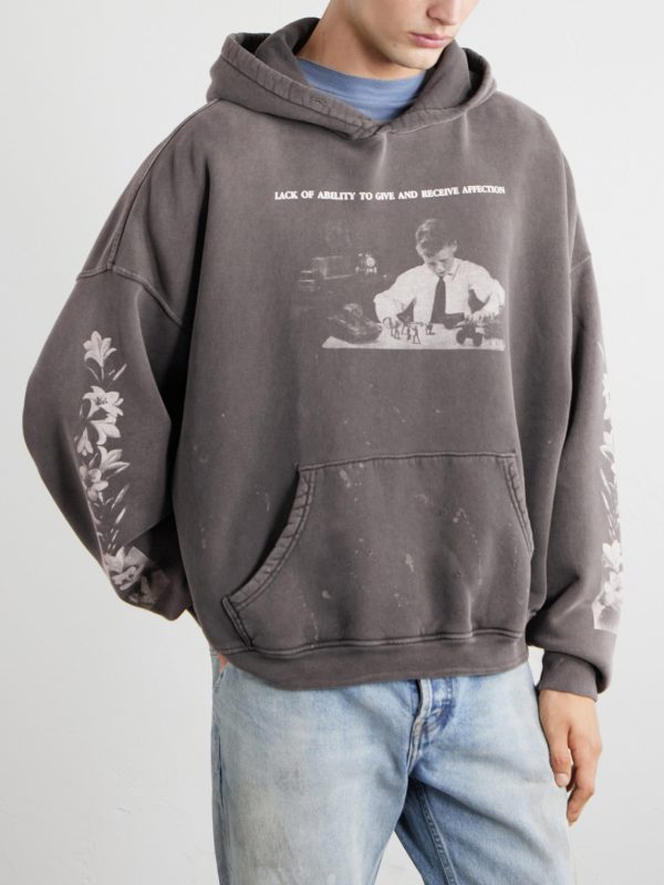 Head Against The Bars Distressed Printed Cotton-Jersey Hoodie - FR