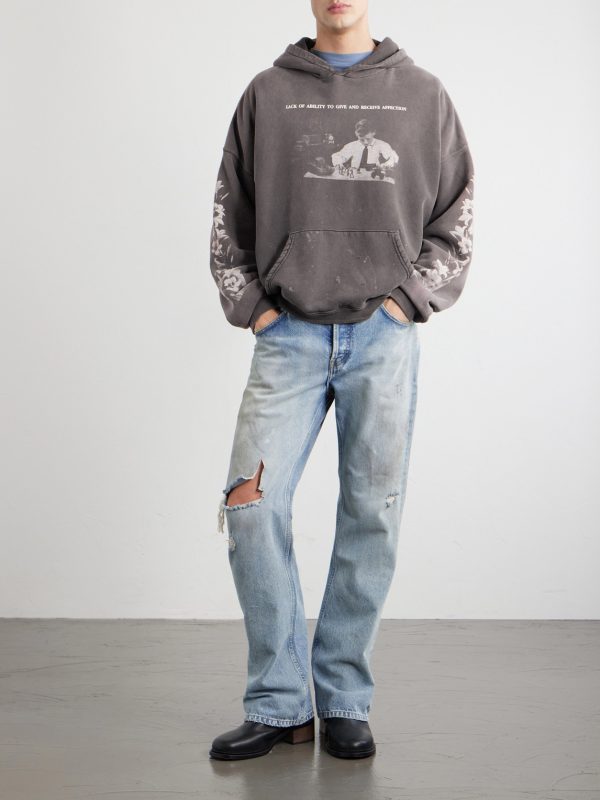 Head Against The Bars Distressed Printed Cotton-Jersey Hoodie - OU