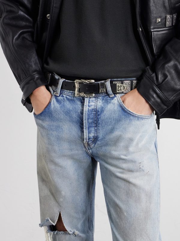 St.Teresa 6cm Studded Leather Belt - OU
