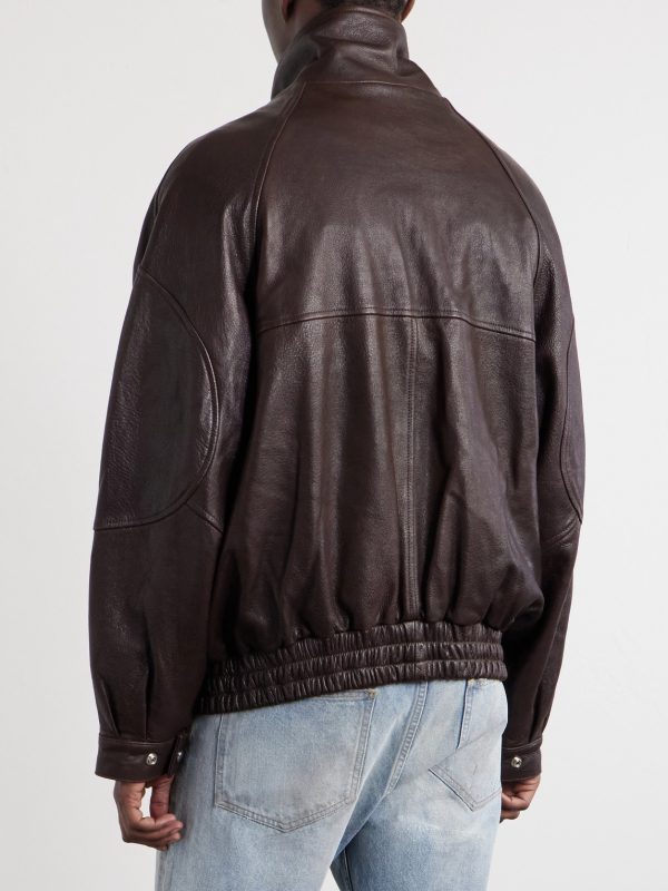 Prince Phillip’s Childhood Panelled Full-Grain Leather Jacket - BK Prince Phillip’s Childhood Panelled Full-Grain Leather Jacket - BK