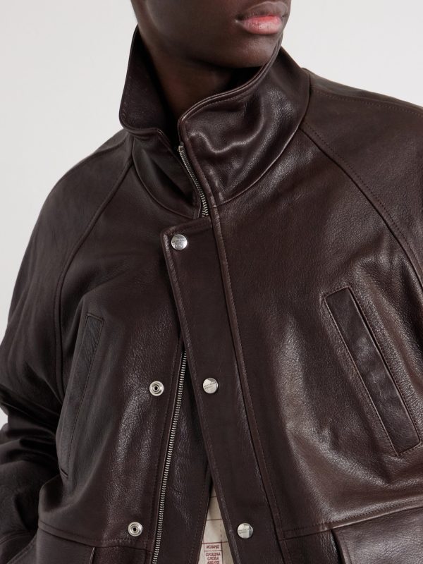 Prince Phillip’s Childhood Panelled Full-Grain Leather Jacket - CU Prince Phillip’s Childhood Panelled Full-Grain Leather Jacket - CU