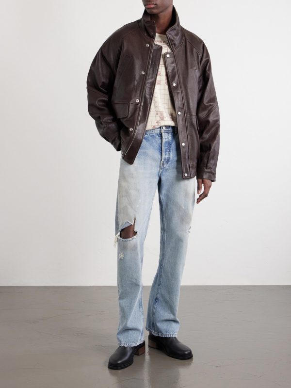 Prince Phillip’s Childhood Panelled Full-Grain Leather Jacket - OU Prince Phillip’s Childhood Panelled Full-Grain Leather Jacket - OU
