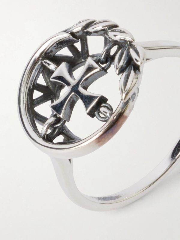 Wreath Cross Sterling Silver Ring - CU Wreath Cross Sterling Silver Ring - CU