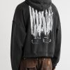 Djagilve's Grave Distressed Printed Cotton-Jersey Zip-Up Hoodie - BK Djagilve's Grave Distressed Printed Cotton-Jersey Zip-Up Hoodie - BK