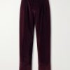 Tapered Pleated Striped Cotton-Velvet Trousers Tapered Pleated Striped Cotton-Velvet Trousers