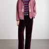 Tapered Pleated Striped Cotton-Velvet Trousers - OU Tapered Pleated Striped Cotton-Velvet Trousers - OU