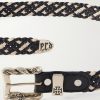 3cm Logo-Engraved Braided Leather Belt - E1