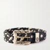 3cm Logo-Engraved Braided Leather Belt