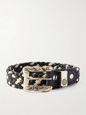 3cm Logo-Engraved Braided Leather Belt 3cm Logo-Engraved Braided Leather Belt