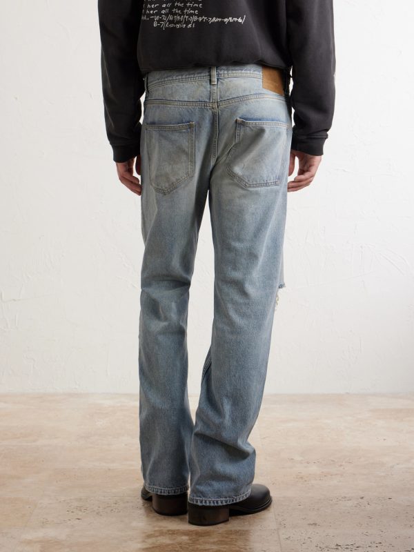 Flared Distressed Jeans - BK Flared Distressed Jeans - BK