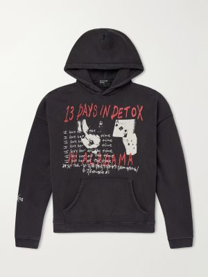 13 Days In Detox Printed Cotton-Jersey Hoodie 13 Days In Detox Printed Cotton-Jersey Hoodie