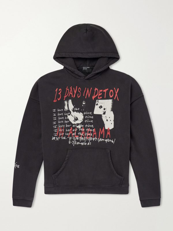 13 Days In Detox Printed Cotton-Jersey Hoodie