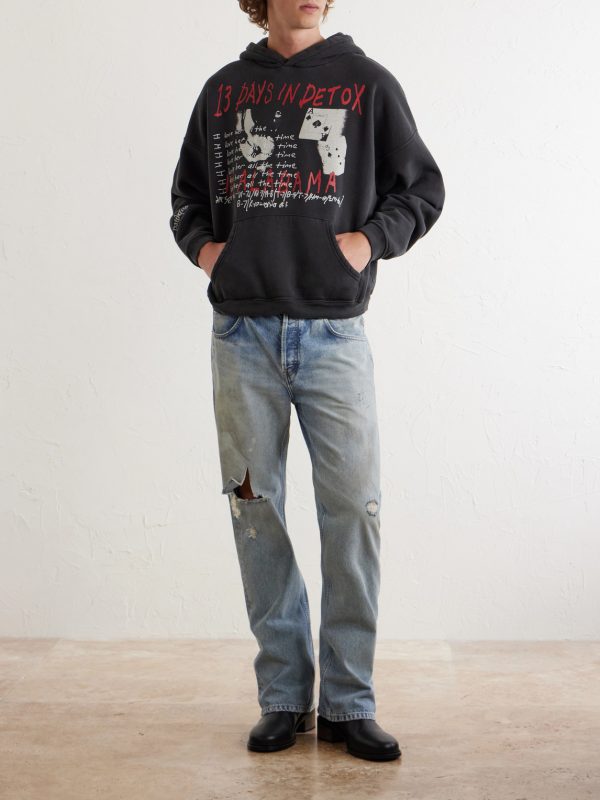 13 Days In Detox Printed Cotton-Jersey Hoodie - OU