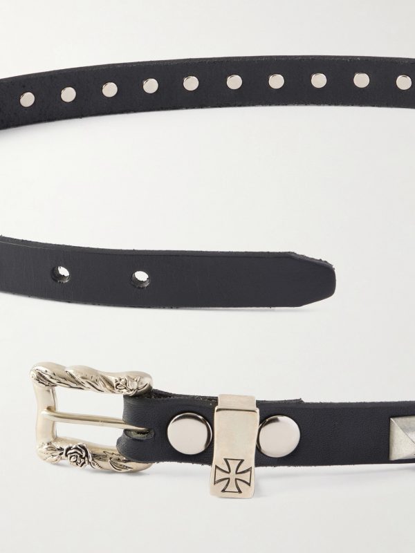 2cm Studded Leather Belt - E1 2cm Studded Leather Belt - E1