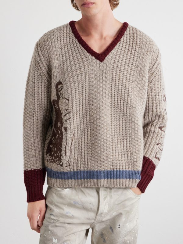 Nu Sur Papier (IV) Embroidered Cashmere Sweater - FR Nu Sur Papier (IV) Embroidered Cashmere Sweater - FR