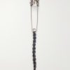 Oversized Safety Pin Leather-Trimmed Sterling Silver Keyring Oversized Safety Pin Leather-Trimmed Sterling Silver Keyring