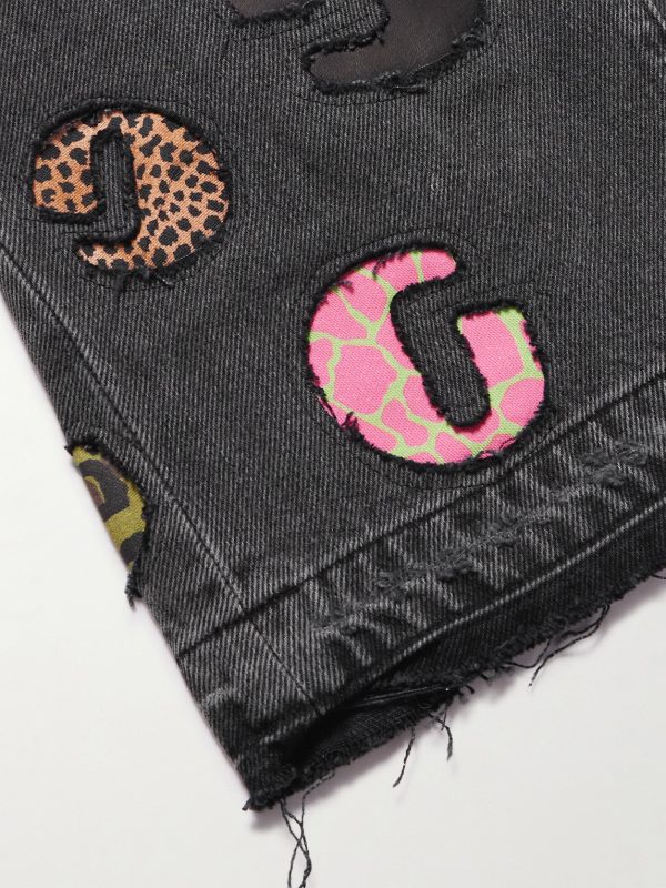 G-Time Flared Distressed Logo-Appliquéd Jeans - E1